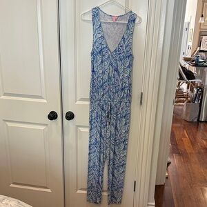 Lilly Pulitzer Blue Patterned Jumpsuit